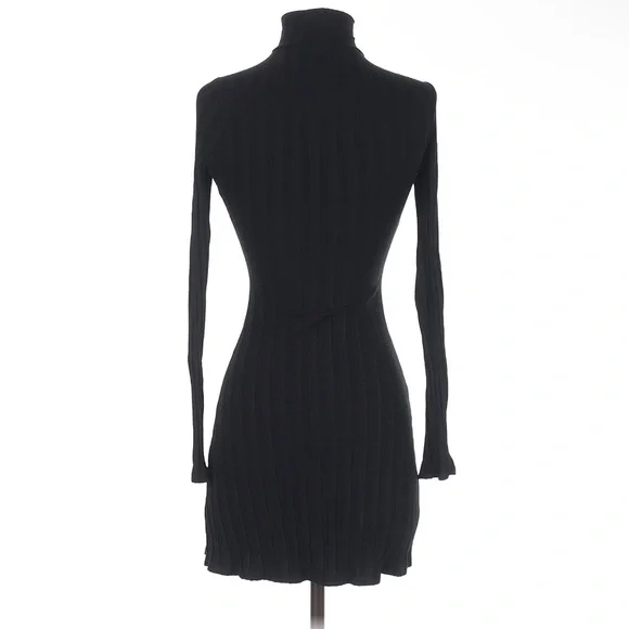 NEW REFORMATION Libra Knit Dress Black
$128 Wide Rib Faux Turtleneck Slit Large - Picture 5 of 13